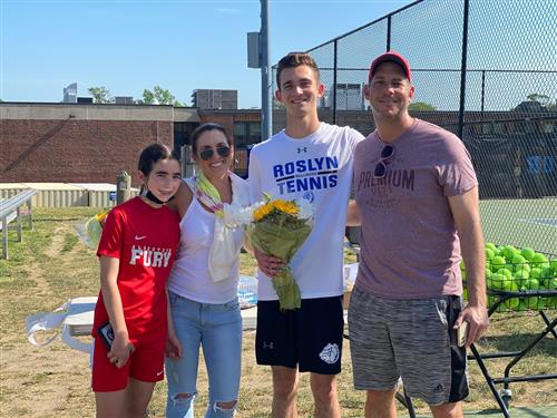 Senior Tennis Player and Family